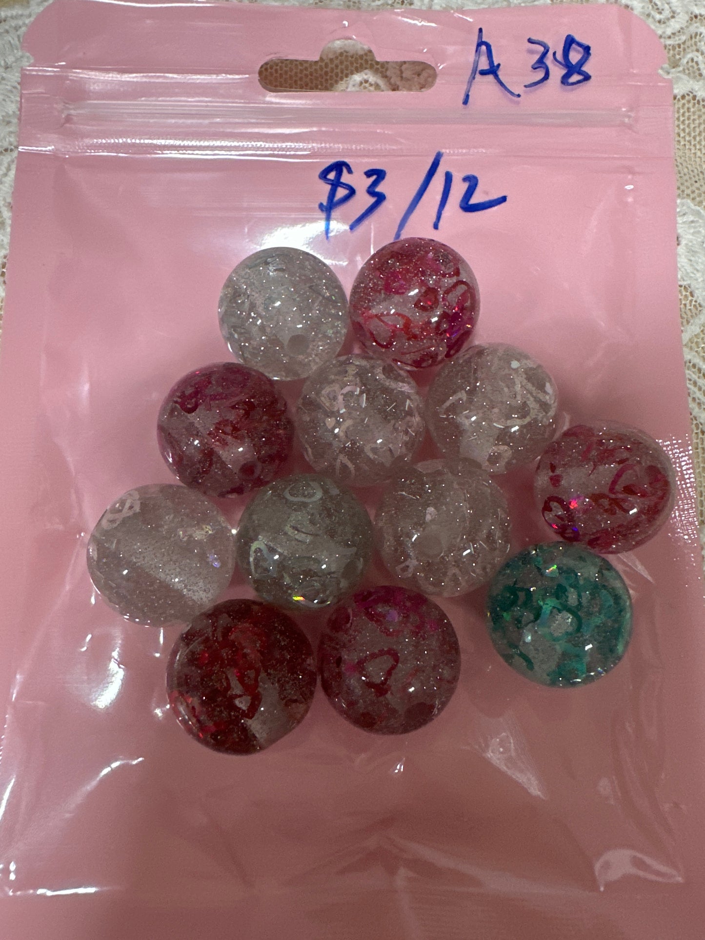 A38 $3/12pcs 16mm