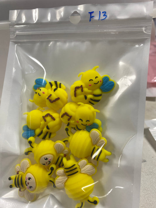 F13 Yellow Bee $4/8pcs